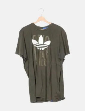 Adidas Camiseta verde print