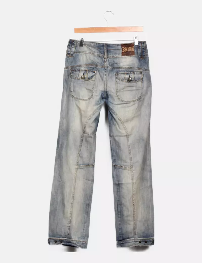 Bershka Pantalón denim azul