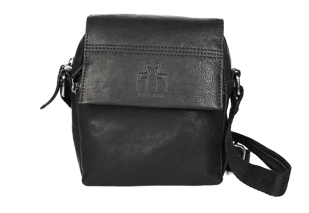 Bolso Caballero Peque#o Tapa Piel Negro