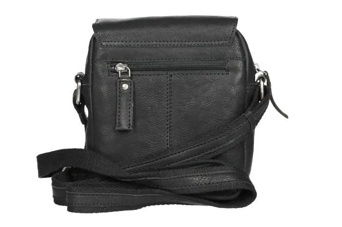 Bolso Caballero Peque#o Tapa Piel Negro