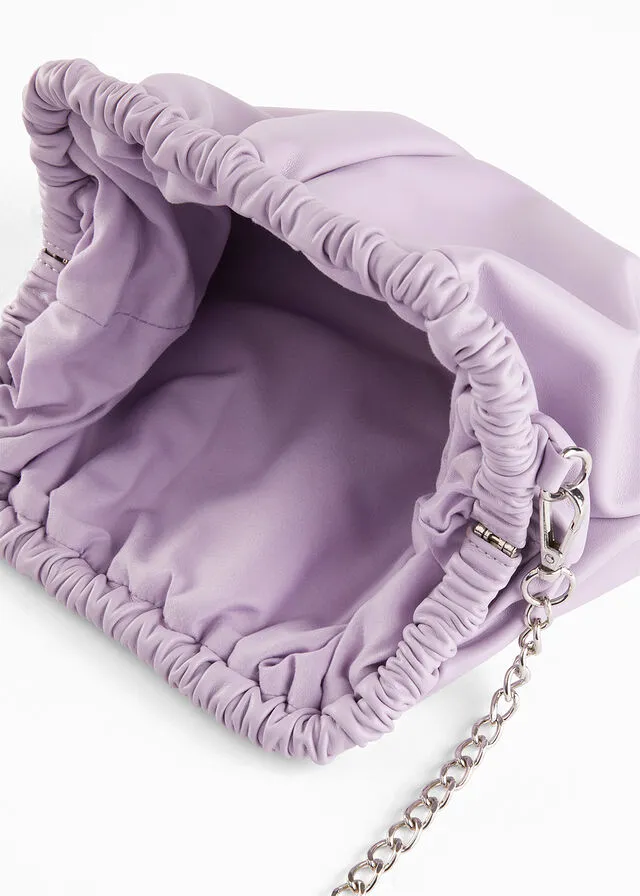 Bolso clutch con correa intercambiable claro