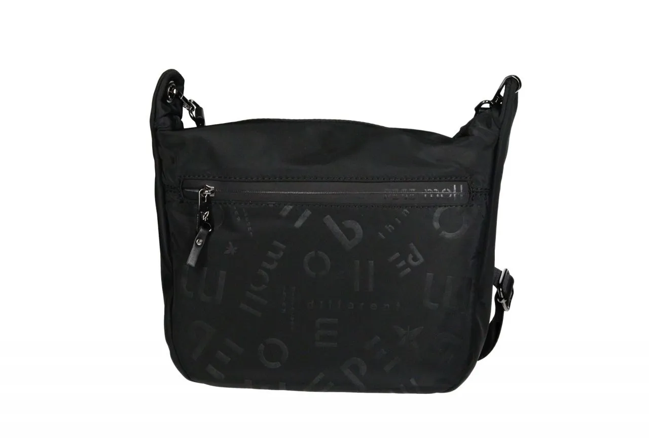 Bolso Nilon Negro Logotipado 2 Bolsillos Asa Cinta