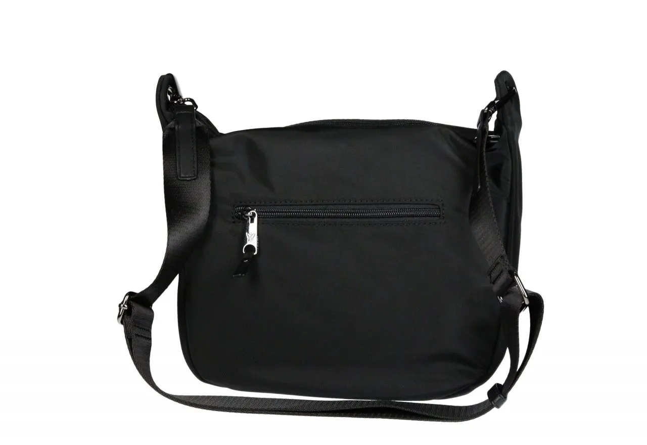 Bolso Nilon Negro Logotipado 2 Bolsillos Asa Cinta