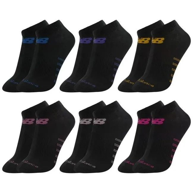 Calcetines 6 Pares Running Mujer New Balance No Show Negro