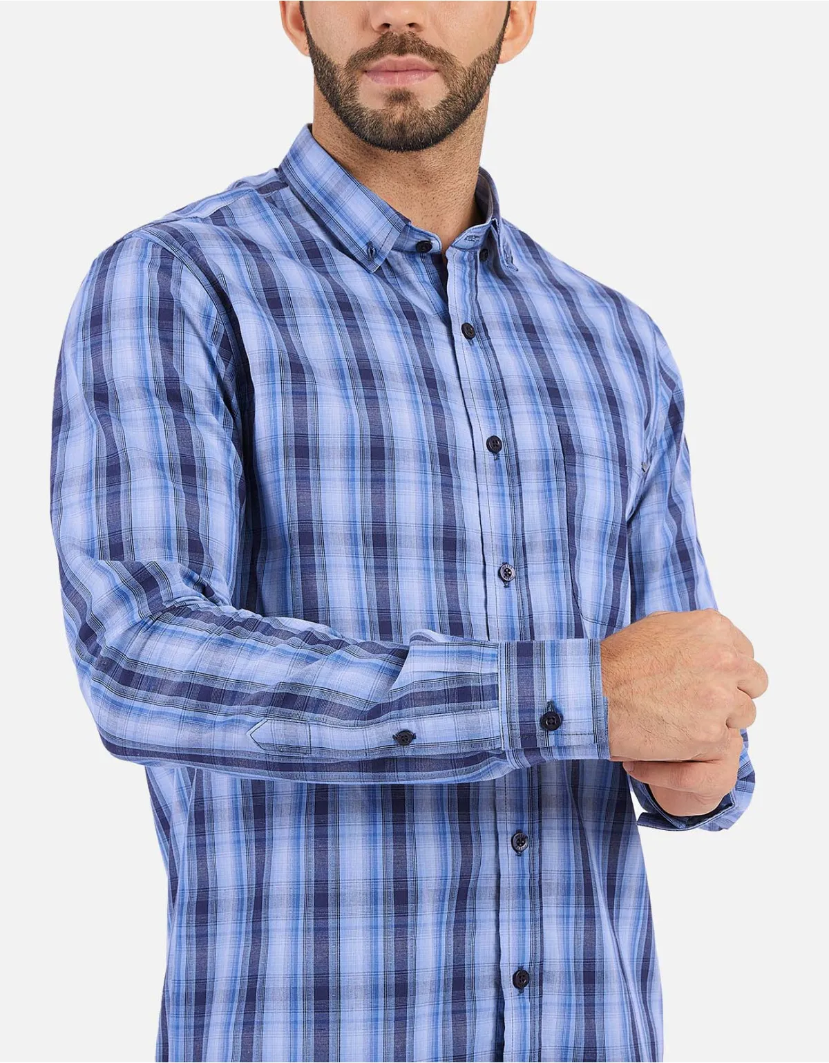 Camisa slim fit azul