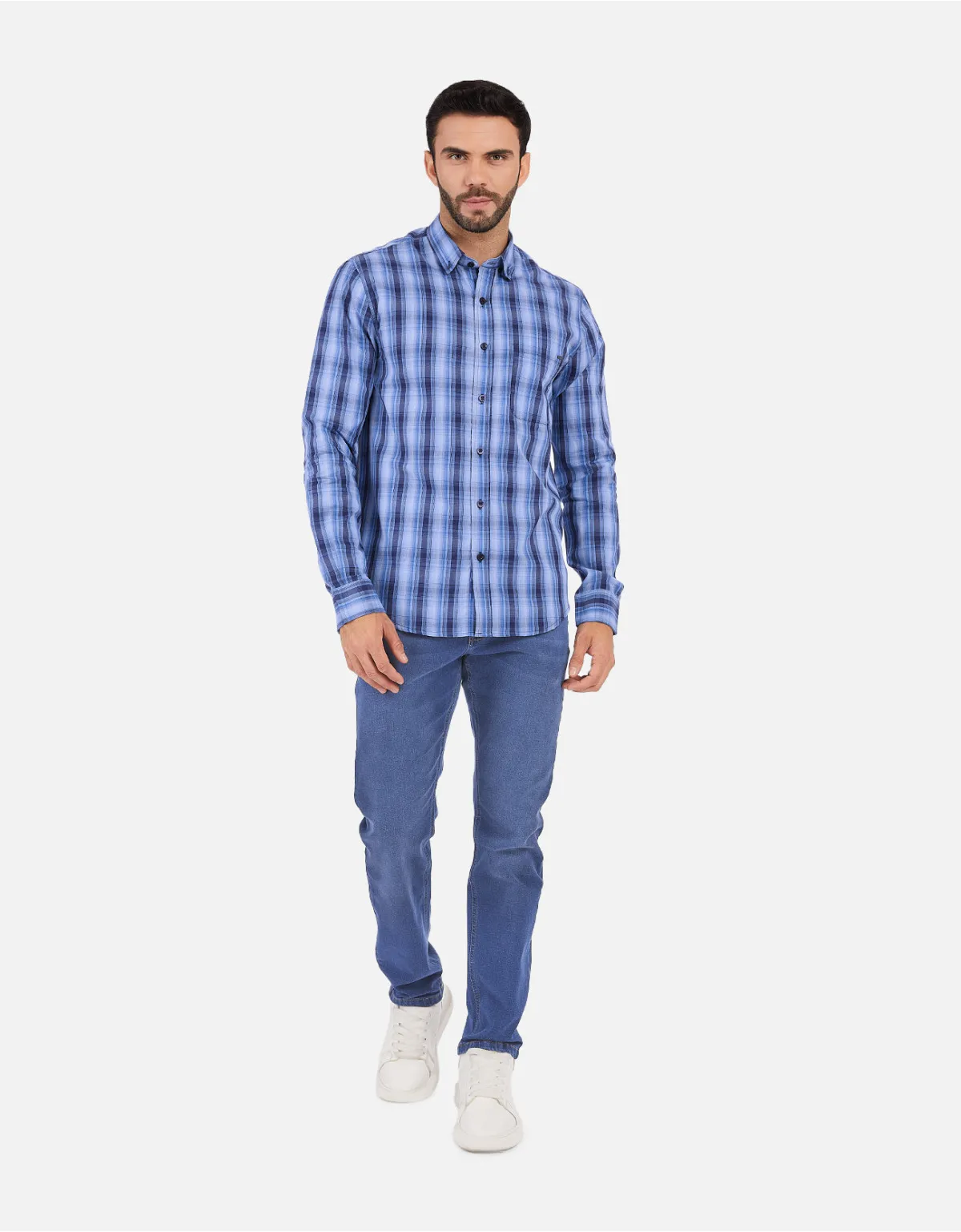 Camisa slim fit azul