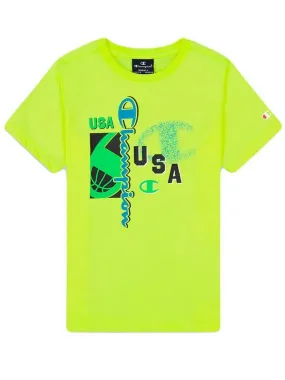 Camiseta Champion Logo Neon Niño