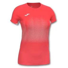 Camiseta Running Mujer Joma Elite VII. 901020.040 Flúor Coral-white. 