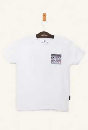 Camiseta étnica niño blanca