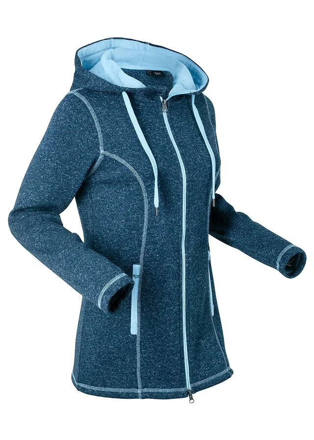 Chaqueta polar jaspeada Azul oscuro jaspeado