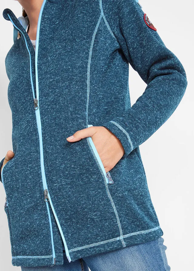 Chaqueta polar jaspeada Azul oscuro jaspeado