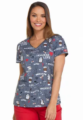 Dickies V-Neck Top in Nurse Life