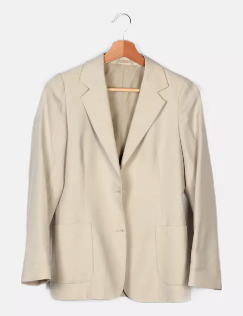 KLOPMAN Blazer beige texturizada