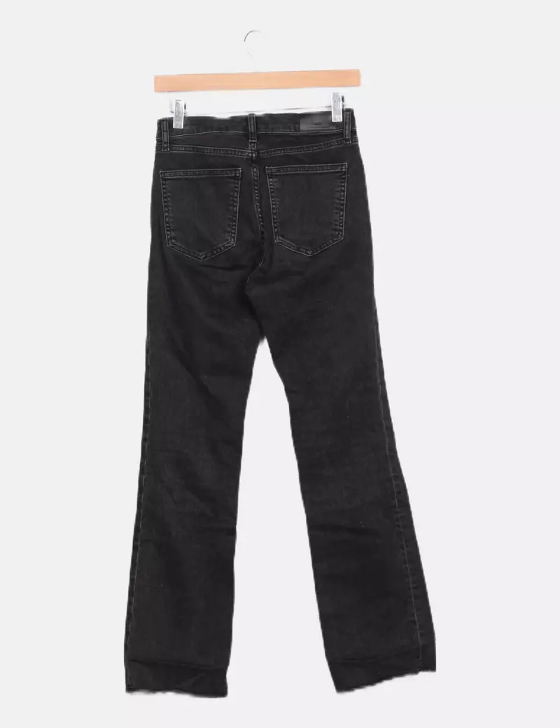 Mango Pantalón denim negro campana