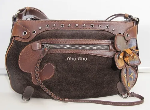 Miu Miu bolso de ante y piel