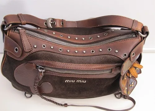 Miu Miu bolso de ante y piel