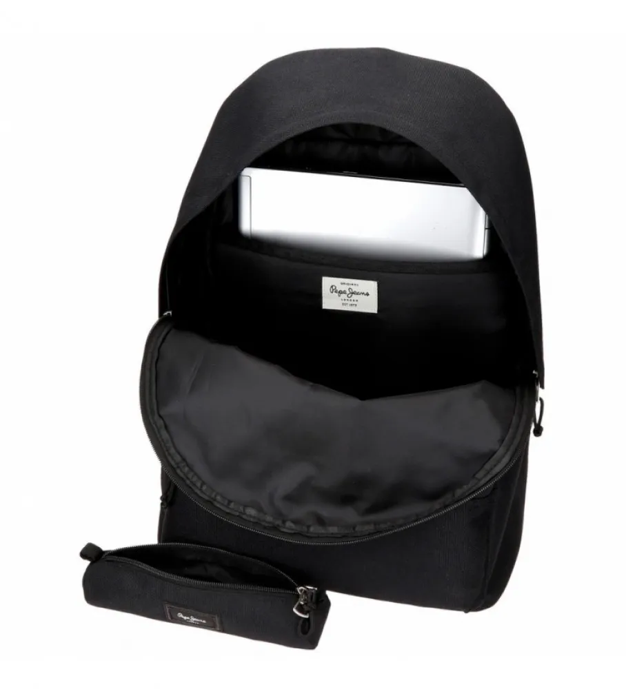 Mochila Aris + Estuche Negro -31x44x17.5cm-