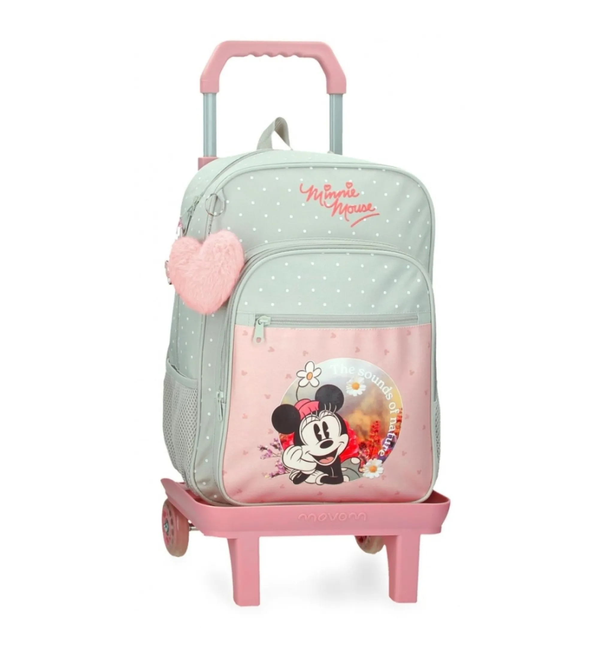 Mochila Minnie Wild nature con carro verde