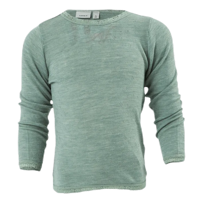 Name It Wang Wool Needle Ls Top Green