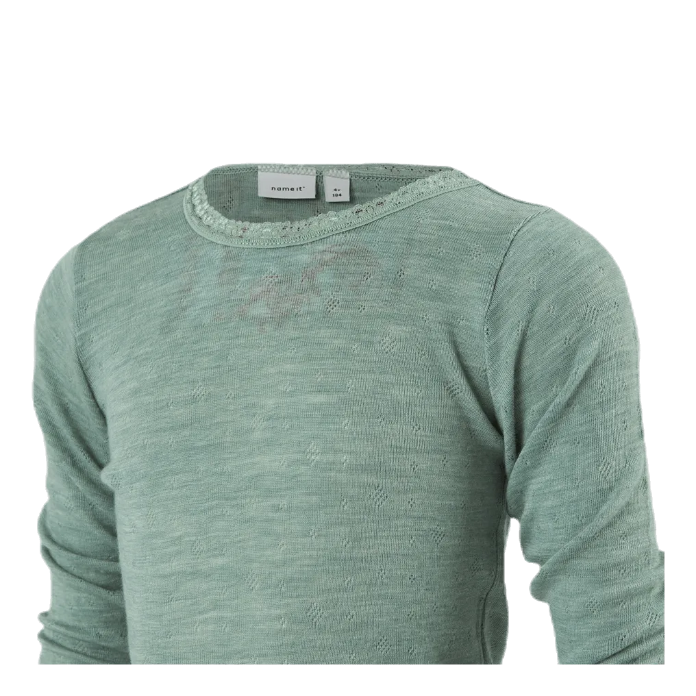 Name It Wang Wool Needle Ls Top Green