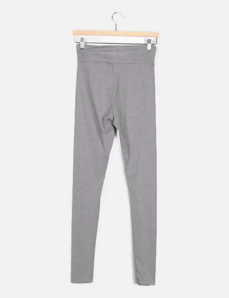 NoName Legging gris canalé