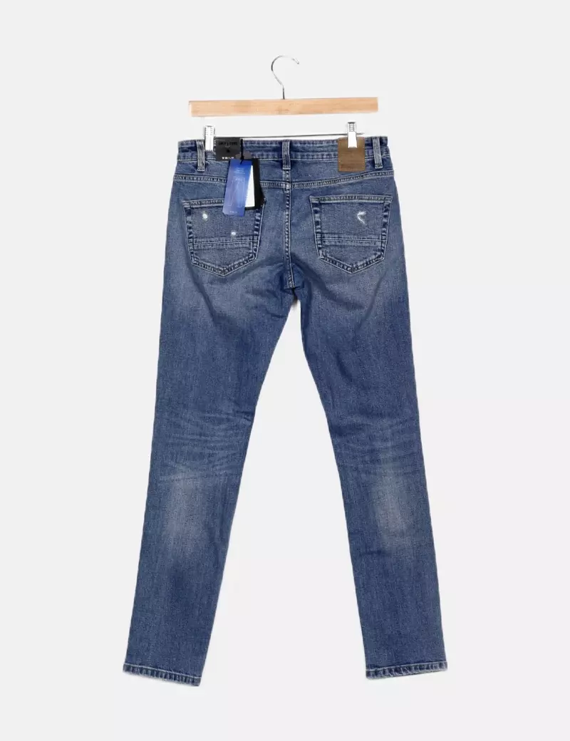 ONLY & SONS Pantalón denim azul rotos