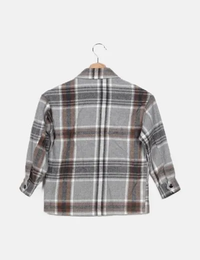 ONLY Sobrecamisa gris cuadros