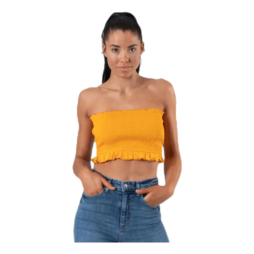 Only Sunny Bandeau Smock Top Yellow