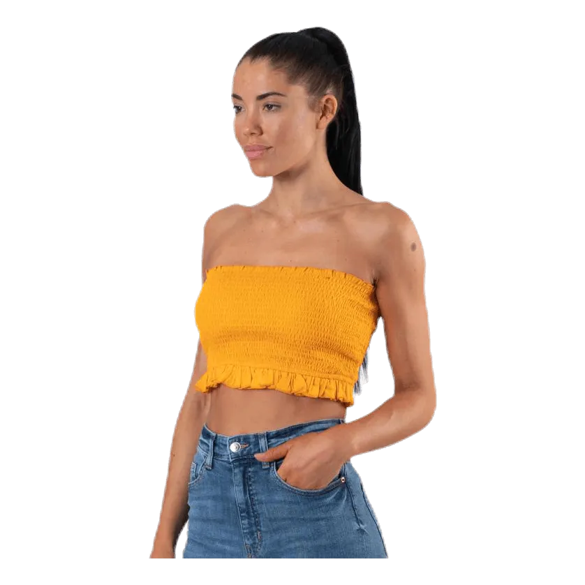 Only Sunny Bandeau Smock Top Yellow