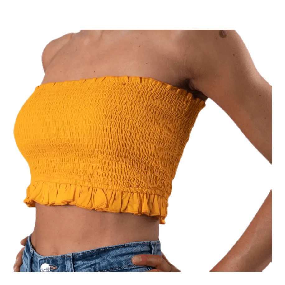 Only Sunny Bandeau Smock Top Yellow