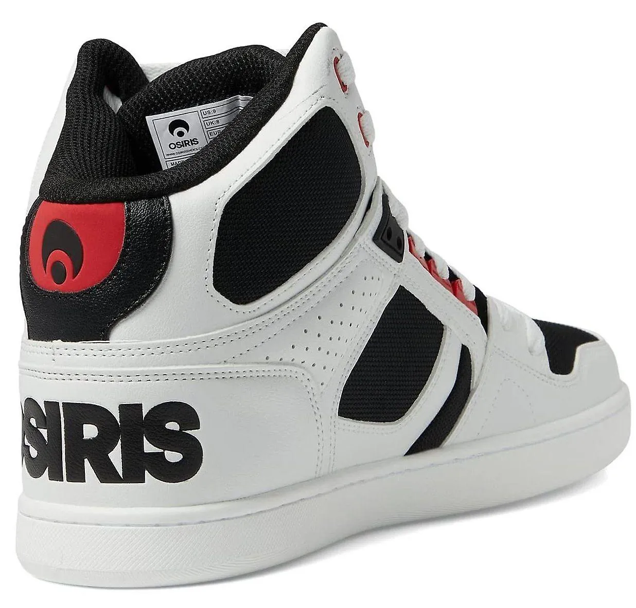 Osiris NYC 83 CLK Blanco Rojo Negro Hombre Hi Top Skate Trainers-9