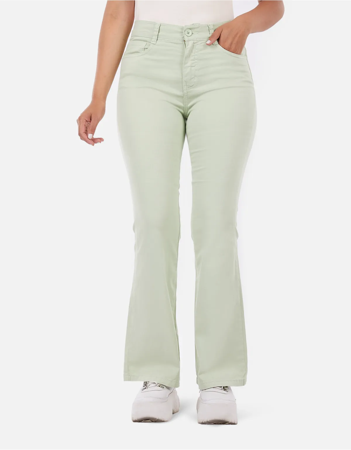 Pantalón flare verde mm