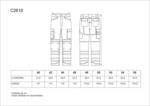 Pantalón multibolsillos combinado alta visibilidad Negro / Naranja