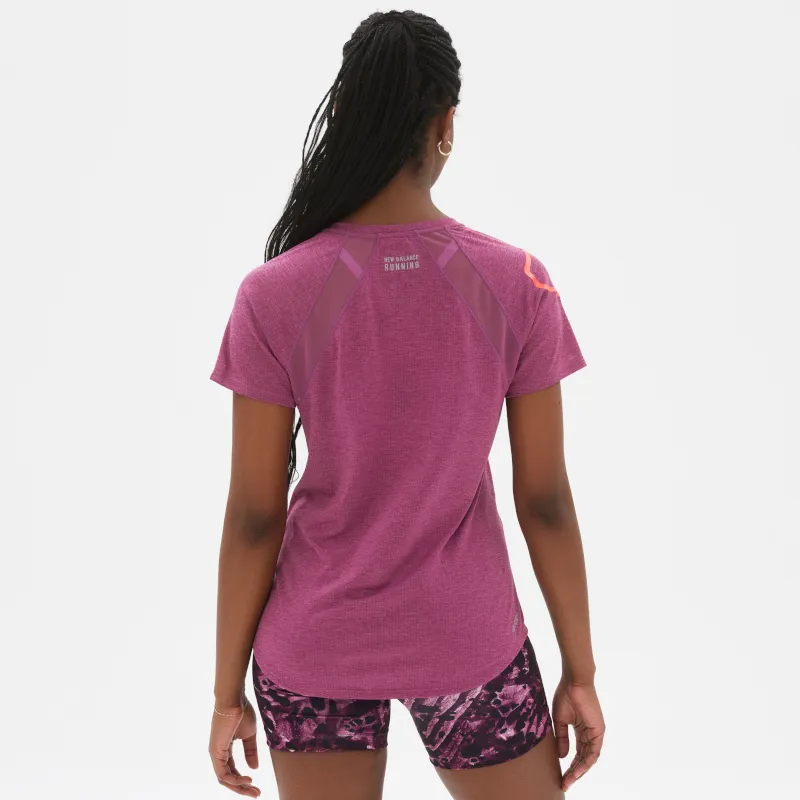 Polera Running Mujer New Balance Printed Impact Run Morado