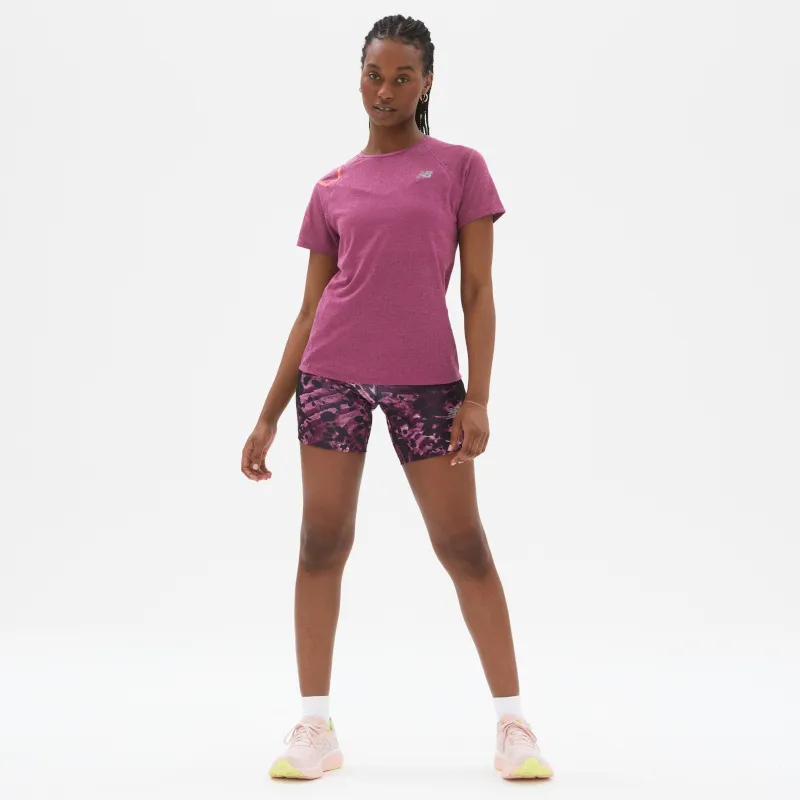 Polera Running Mujer New Balance Printed Impact Run Morado