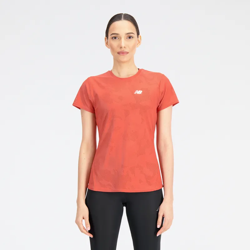 Polera Running Mujer New Balance Q Speed ​​Jacquard Roja