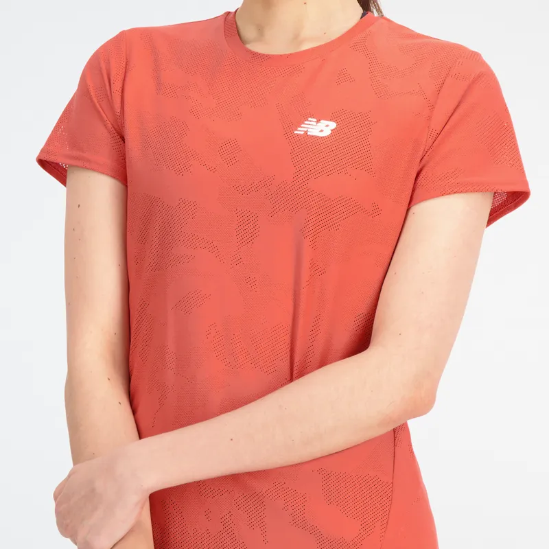 Polera Running Mujer New Balance Q Speed ​​Jacquard Roja