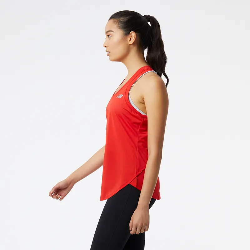 Polera Sin Mangas Running Mujer New Balance Accelerate Tank Roja