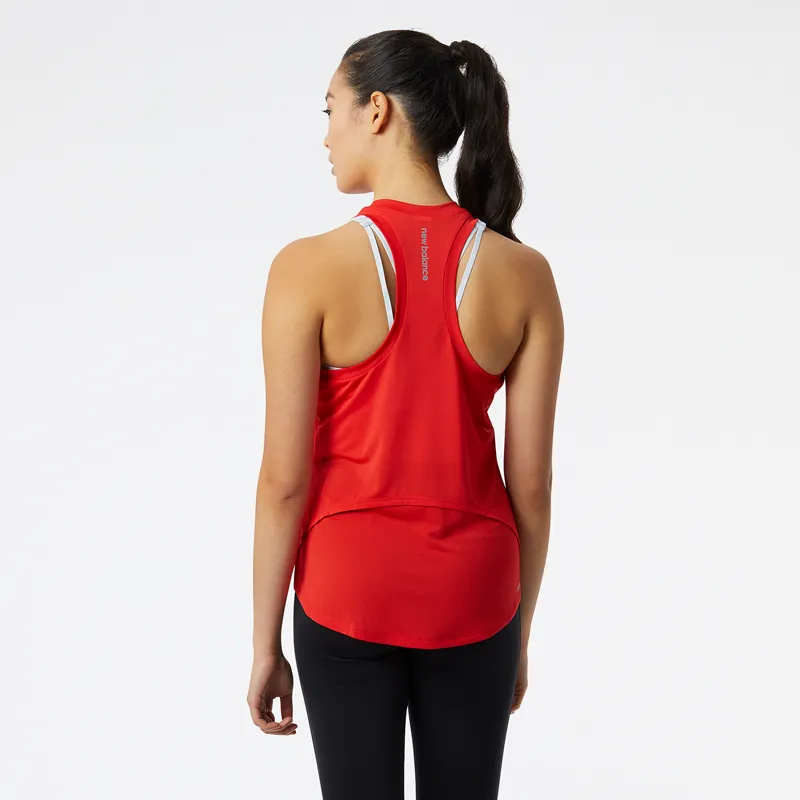 Polera Sin Mangas Running Mujer New Balance Accelerate Tank Roja