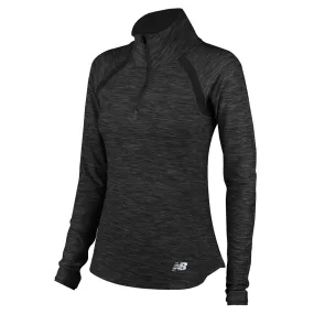 Polerón Running Mujer New Balance Half Zip Gris Oscuro