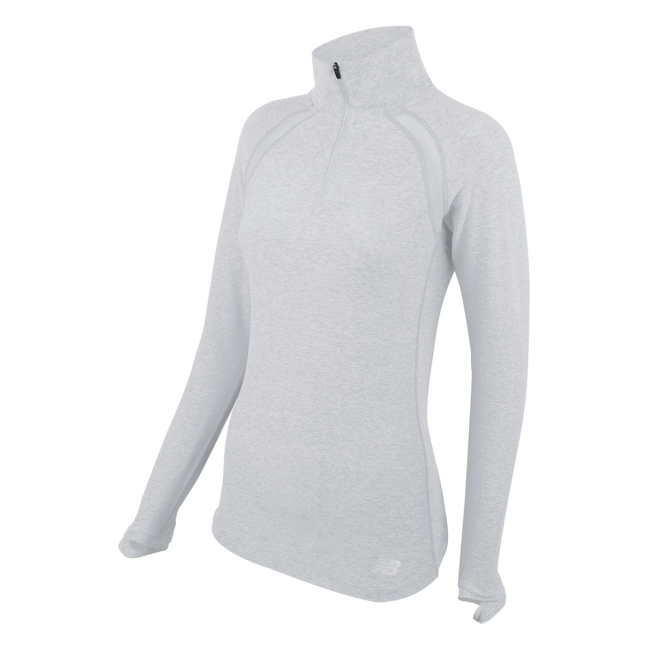 Polerón Running Mujer New Balance Quarter Zip Gris