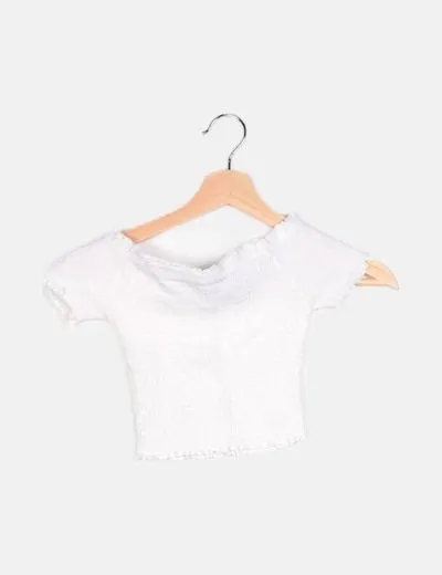 Primark Top blanco fruncido