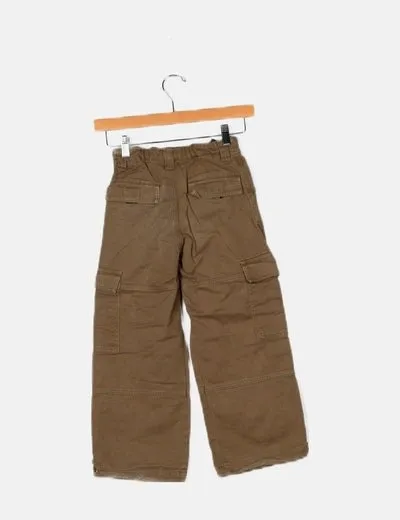 R Pantalón verde denim cargo