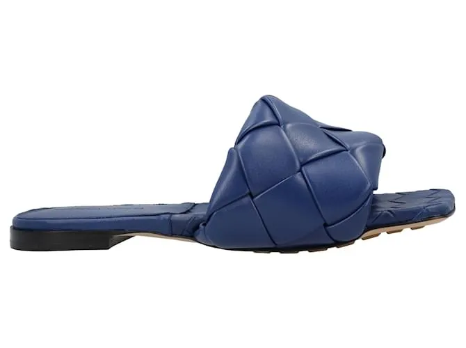 Sandalia plana Lido Bottega Veneta azul 