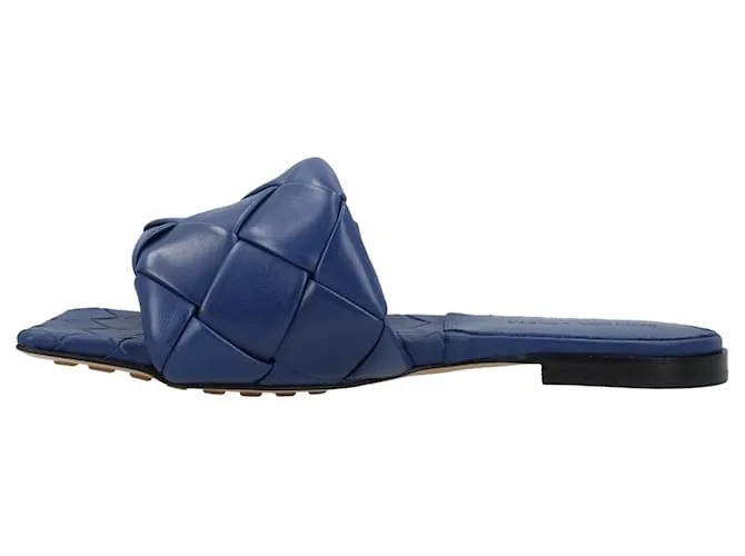 Sandalia plana Lido Bottega Veneta azul 