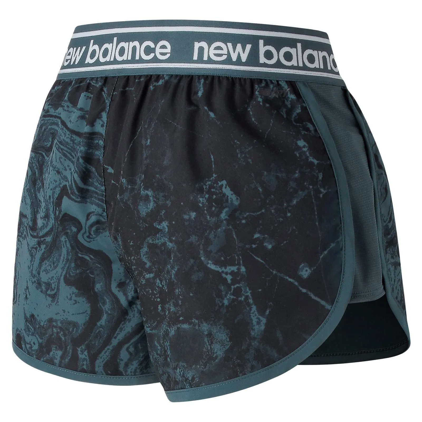 Short Running Mujer New Balance Accelerate 2.5" Printed Azul Petróleo