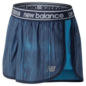 Short Running Mujer New Balance Printed Accelerate 2.5" Azul Petróleo