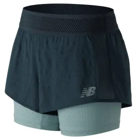 Short Running Mujer New Balance Q Speed Mesh Azul Petróleo