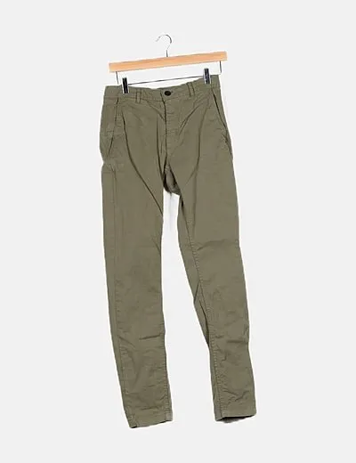 Zara Pantalón chino verde