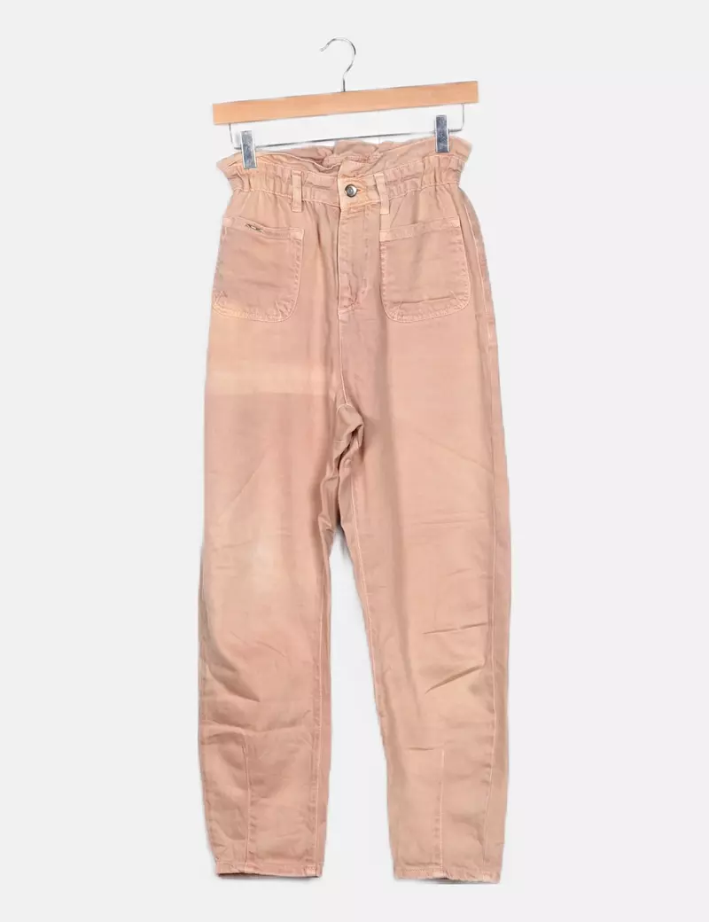 Zara Pantalón denim coral baggy